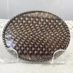 Vintage Karung Snakeskin Artisan Belt Buckle NOS 2